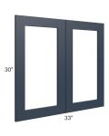 Southport Blue Shaker 33x30 Glass Doors Only