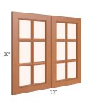 Lexington Cinnamon Glaze 33x30 Mullion Glass Doors Only 