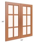 Lexington Cinnamon Glaze 33x36 Mullion Glass Doors Only