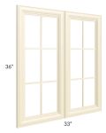 Phoenix Cream Glaze 33x36 Mullion Glass Doors Only