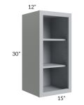 Asheville Grey Shaker 15x30 Wall Open Cabinet