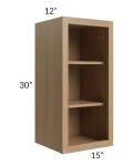 Asheville Rift Oak Shaker 15x30 Wall Open Cabinet