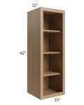 Asheville Rift Oak Shaker 15x42 Wall Open Cabinet