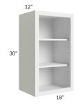 Asheville White Shaker 18x30 Wall Open Cabinet