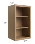 Township Rift Oak 18x30 Wall Open Cabinet