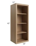 Township Rift Oak 18x42 Wall Open Cabinet