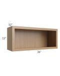 Township Rift Oak 36x15 Wall Open Cabinet