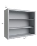 Asheville Grey Shaker 36x30 Wall Open Cabinet