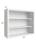 Asheville White Shaker 36x30 Wall Open Cabinet