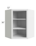 Asheville White Shaker 24x30 Wall Diagonal Corner Open Cabinet
