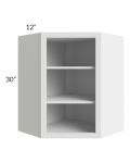 Township White 24x30 Wall Diagonal Corner Open Cabinet