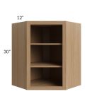 Township Rift Oak 24x30 Wall Diagonal Corner Open Cabinet