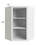 Asheville White Shaker 24x36 Wall Diagonal Corner Open Cabinet