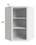 Bayville White 24x36 Wall Diagonal Corner Open Cabinet