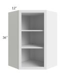 Township White 24x36 Wall Diagonal Corner Open Cabinet