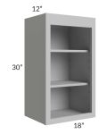 Midtown Painted Grey Shaker 18x30 Wall Open Shelf Cabinet