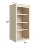 Midtown Cream Shaker 18x36 Wall Open Shelf Cabinet