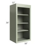 Midtown Pistachio Green Shaker 18x36 Wall Open Shelf Cabinet