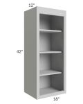 Tuscan Painted Grey 18x42 Wall Open Shelf Cabinet