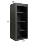 Midtown Black Shaker 18x42 Wall Open Shelf Cabinet