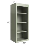 Midtown Pistachio Green Shaker 18x42 Wall Open Shelf Cabinet