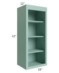 Midtown Mint Green Shaker 18x42 Wall Open Shelf Cabinet