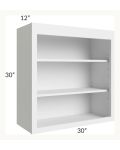 Midtown White Shaker 30x30 Wall Open Shelf Cabinet