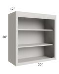 Midtown Light Grey Shaker 30x30 Wall Open Shelf Cabinet