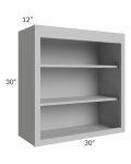 Midtown Painted Grey Shaker 30x30 Wall Open Shelf Cabinet