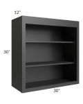 Midtown Black Shaker 30x30 Wall Open Shelf Cabinet