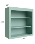 Midtown Mint Green Shaker 30x30 Wall Open Shelf Cabinet