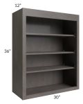 Midtown Dark Grey Shaker 30x36 Wall Open Shelf Cabinet