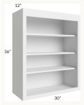 Midtown White Shaker 30x36 Wall Open Shelf Cabinet