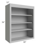 Midtown Painted Grey Shaker 30x36 Wall Open Shelf Cabinet