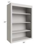 Midtown Light Grey Shaker 30x42 Wall Open Shelf Cabinet