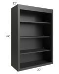 Midtown Black Shaker 30x42 Wall Open Shelf Cabinet