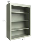 Midtown Pistachio Green Shaker 30x42 Wall Open Shelf Cabinet