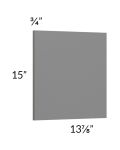 Milan Grey Gloss Wainscot 15" Wall Panel (for 13" deep cabinets)