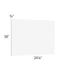 Milan White Matte Wainscot 18" Wall Panel (for 24" deep cabinets)