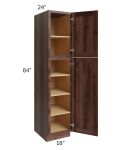 Farmhouse Walnut Shaker 18x84 Pantry Cabinet