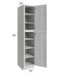 Heather Grey Shaker 18x90 Wall Pantry