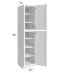 Aspen White Shaker 18x90 Wall Pantry
