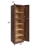 Farmhouse Walnut Shaker 24x84 Pantry Cabinet 