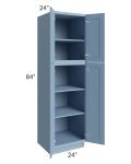 Sky Blue Shaker 24x84 Wall Pantry