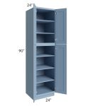 Sky Blue Shaker 24x90 Wall Pantry