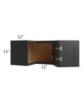 Midtown Black Shaker 24x15 Square Corner Wall Cabinet