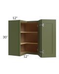 Midtown Hunter Green Shaker 24x30 Square Corner Wall Cabinet