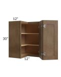 Midtown Mocha Shaker 24x30 Square Corner Wall Cabinet