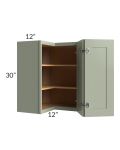 Midtown Pistachio Green Shaker 24x30 Square Corner Wall Cabinet