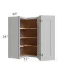 Tuscan Painted Grey 24x36 Square Corner Wall Cabinet